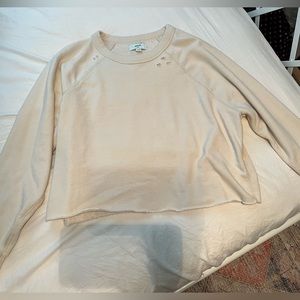 Aerie distressed cropped sweatshirt